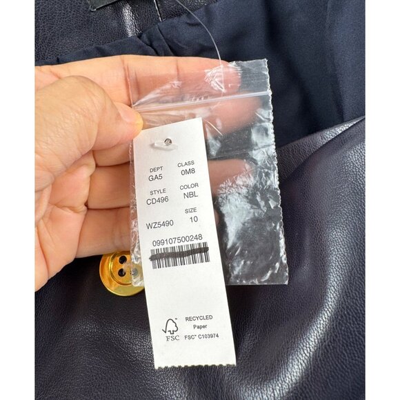 J.Crew Mini wrap skirt in faux‎ patent leather 90s Y2K goth moto sz 10 - Picture 3 of 9